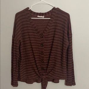 Stripped button down sweater